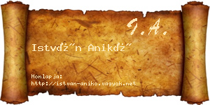 István Anikó névjegykártya